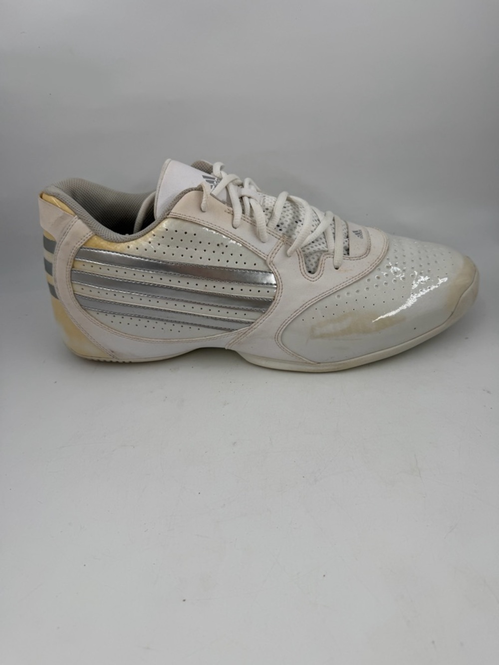Adidas Rare Men’s Attack Feather Low -SZ 14- White Silver Basketball Shoes